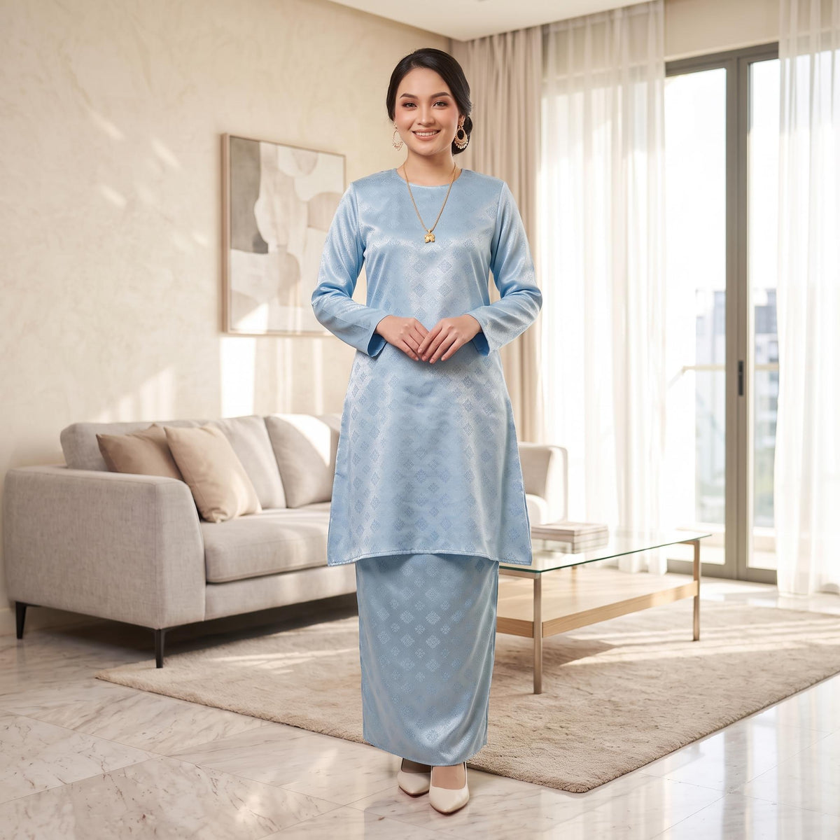 ATELIA Kurung riau Corak Songket - Sutera Vietnam Premium - Modest Fashion Plus size - Casual Wear - Office Wear