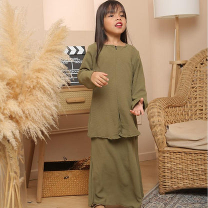 Baju Kurung Casandra Kids Soft Cotton B1