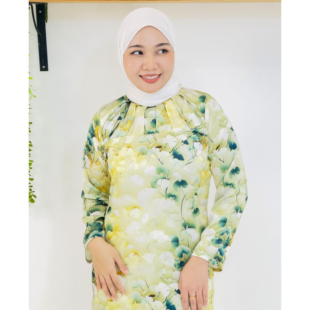 Set Baju Kurung Moden Kolar Kain Kipas Mango 20D Viral Raya 2025 Fashion Wanita Muslimah 2