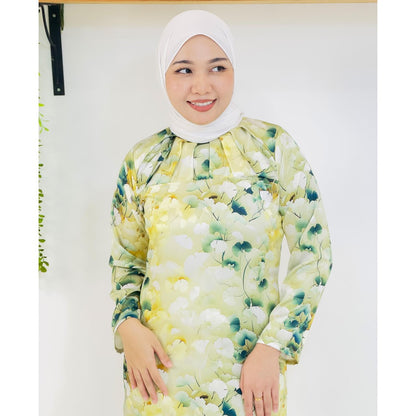 Set Baju Kurung Moden Kolar Kain Kipas Mango 20D Viral Raya 2025 Fashion Wanita Muslimah 2