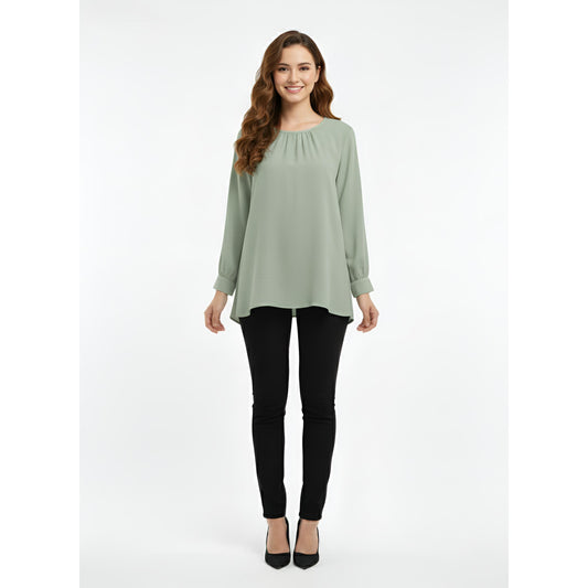 Victoria Blouse Casual Outfit Wanita Elegant Office & Casual Wear (Mint Green)