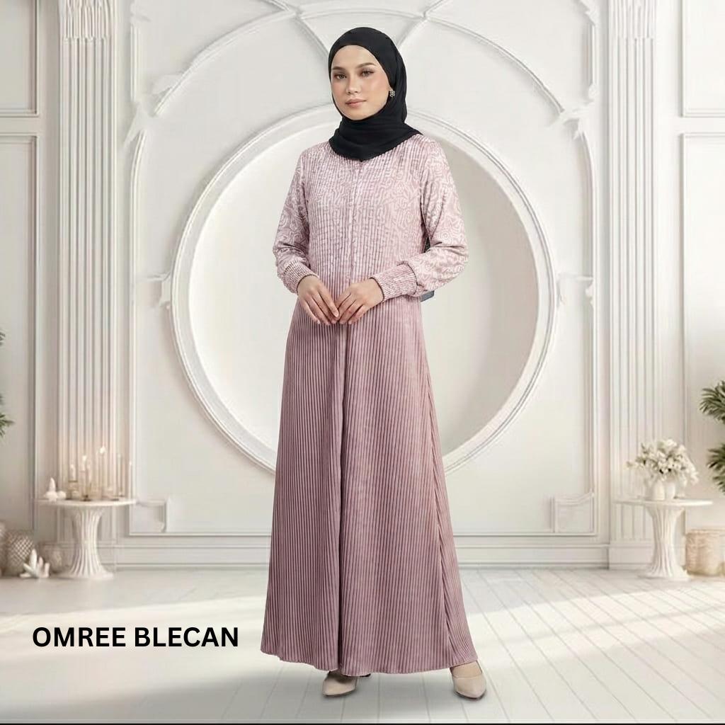 PARISA Jubah Satin Jackquard Pleated Plus Size New Arrival Fashion Wanita Muslimah