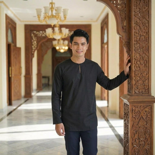 Kurta Adult Long Sleeve Osaka Cotton (Black)