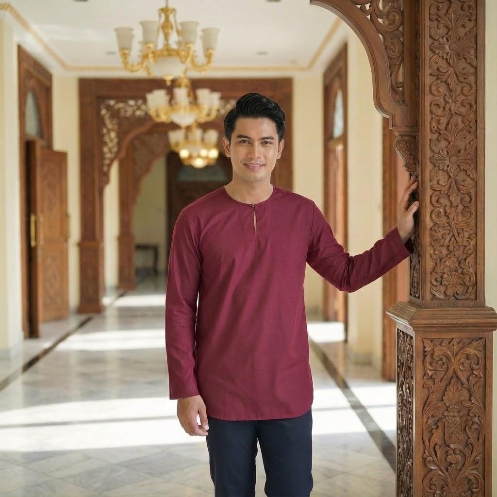 Kurta Adult Long Sleeve Osaka Cotton (Maroon)
