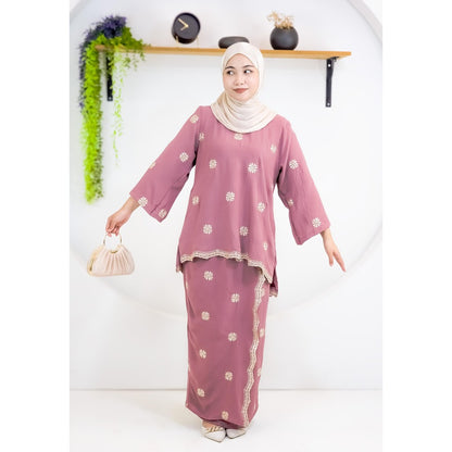 Set Baju Kurung Kedah Sulam Fashion Wanita Muslimah