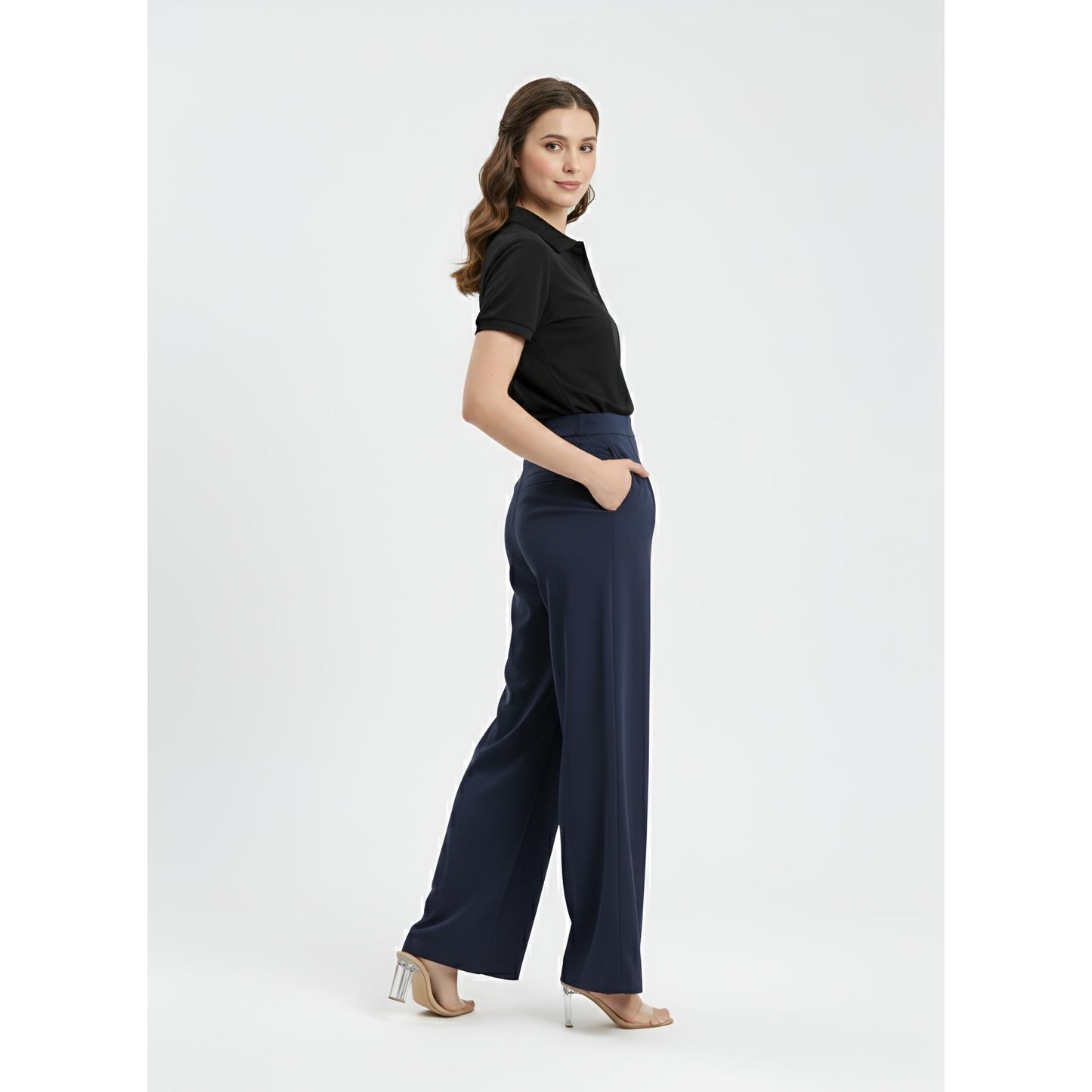 Palazo Wide Leg Pants Peacock Premium (Maroon)