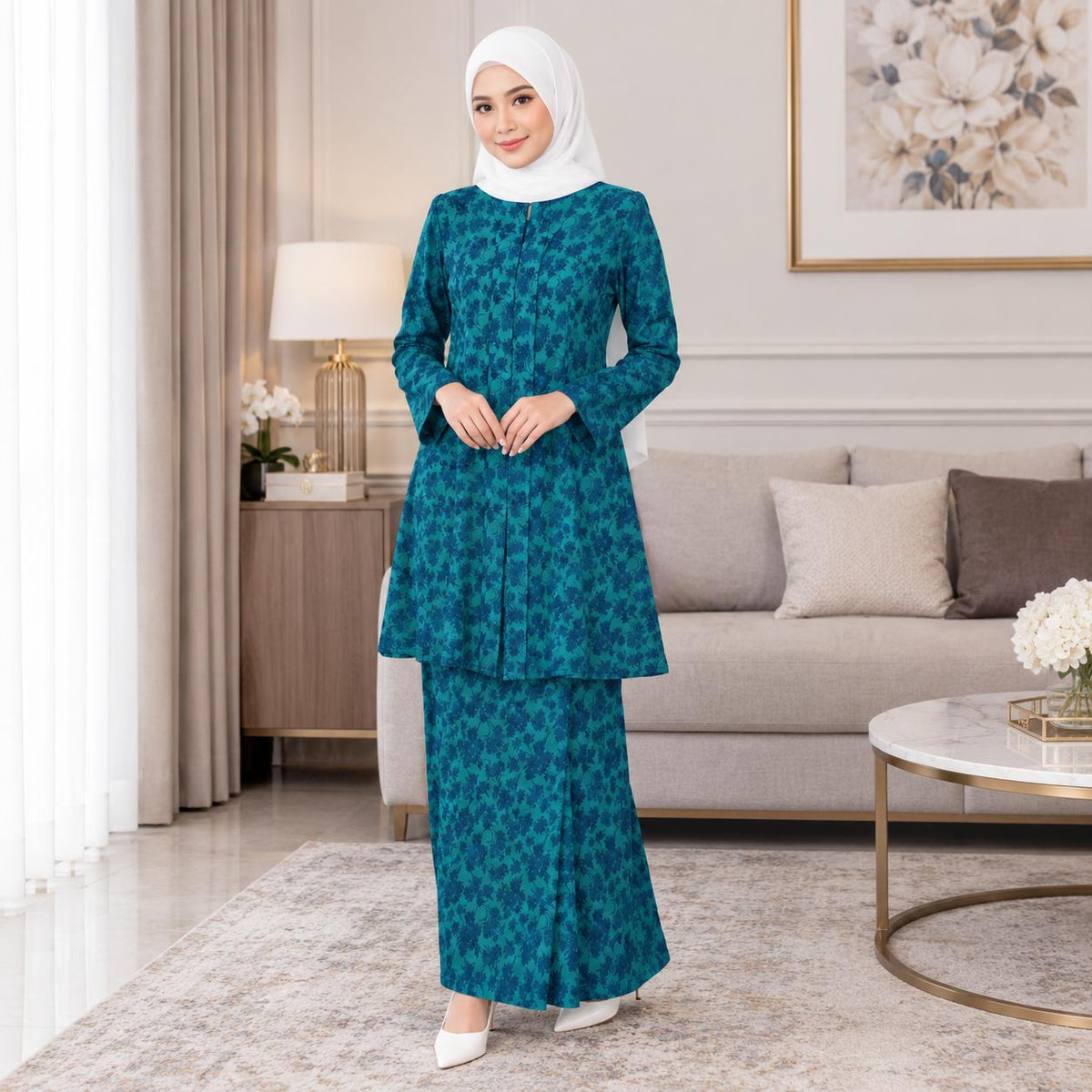 SERI MELATI Kurung Kebarung Kebaya Moden - Vellore Satin Premium - Office Wear - Casual Wear - Fashion Wanita Muslimah