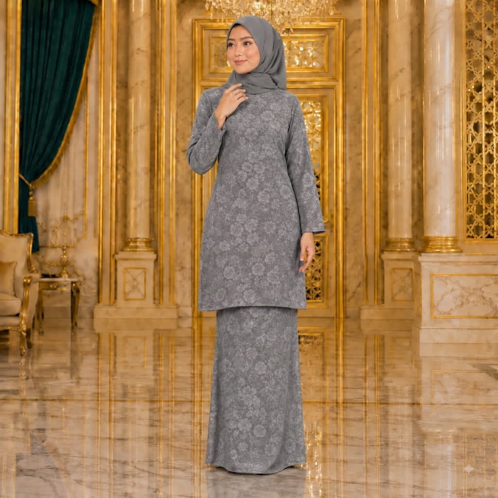 Suria Rose Kurung Moden - Velore Brocade Satin - Set Pakaian Fashion Wanita Muslimah