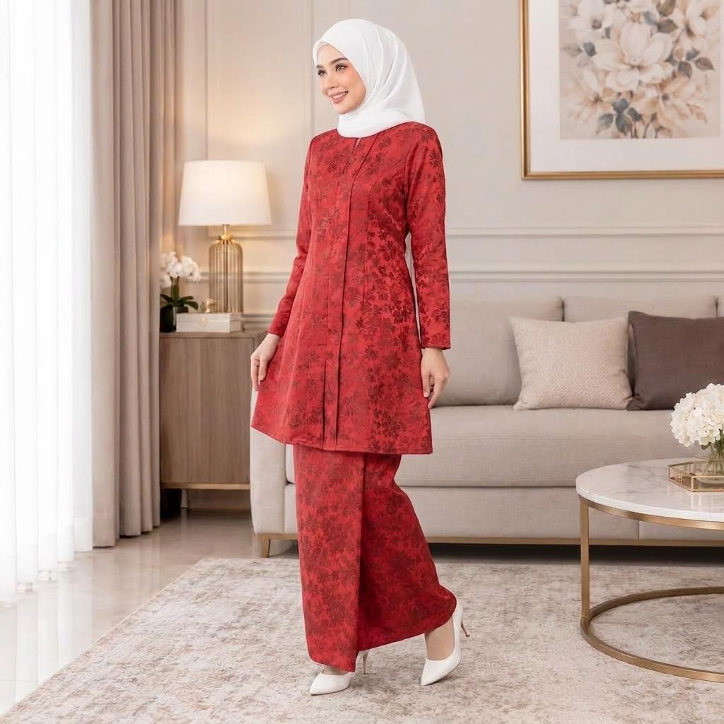SERI MELATI Kurung Kebarung Kebaya Moden - Vellore Satin Premium - Office Wear - Casual Wear - Fashion Wanita Muslimah