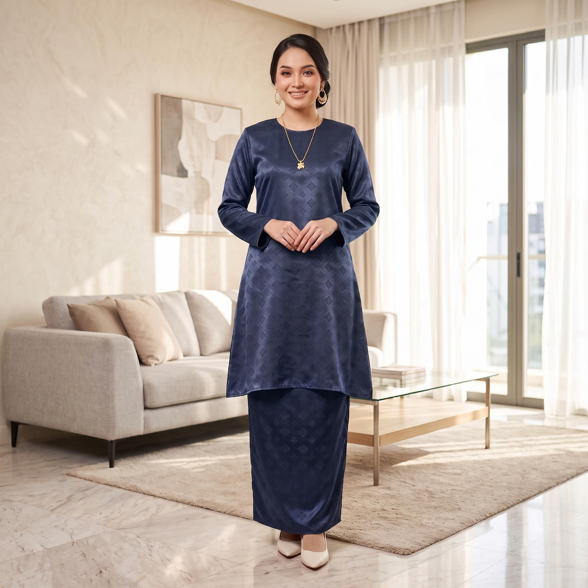 ATELIA Kurung riau Corak Songket - Sutera Vietnam Premium - Modest Fashion Plus size - Casual Wear - Office Wear