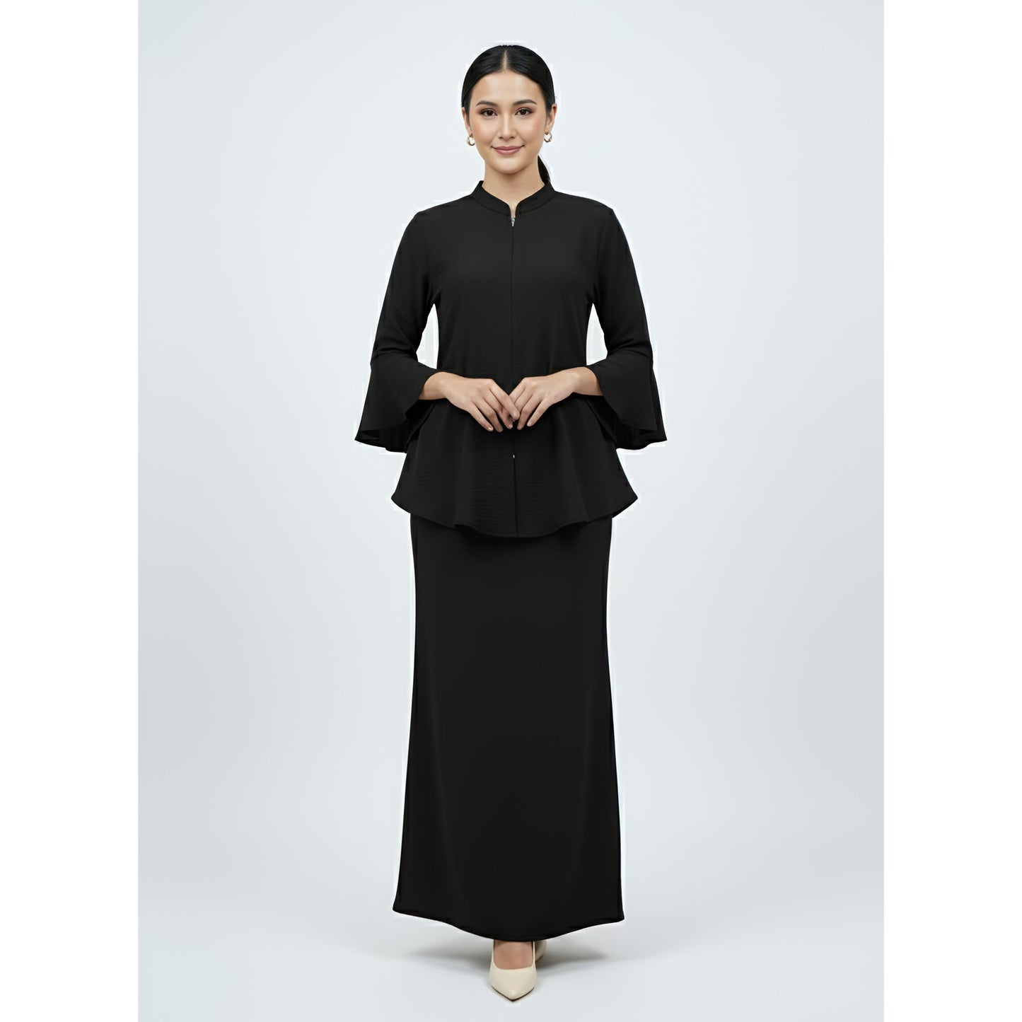 Kebaya Tunic Kolar Black, Baju Kebaya Casual dan Elegant