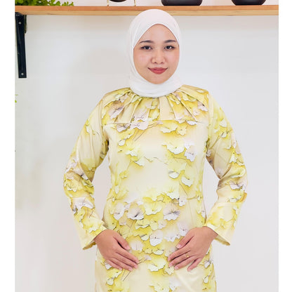 Set Baju Kurung Moden Kolar Kain Kipas Mango 20D Viral Raya 2025 Fashion Wanita Muslimah 2