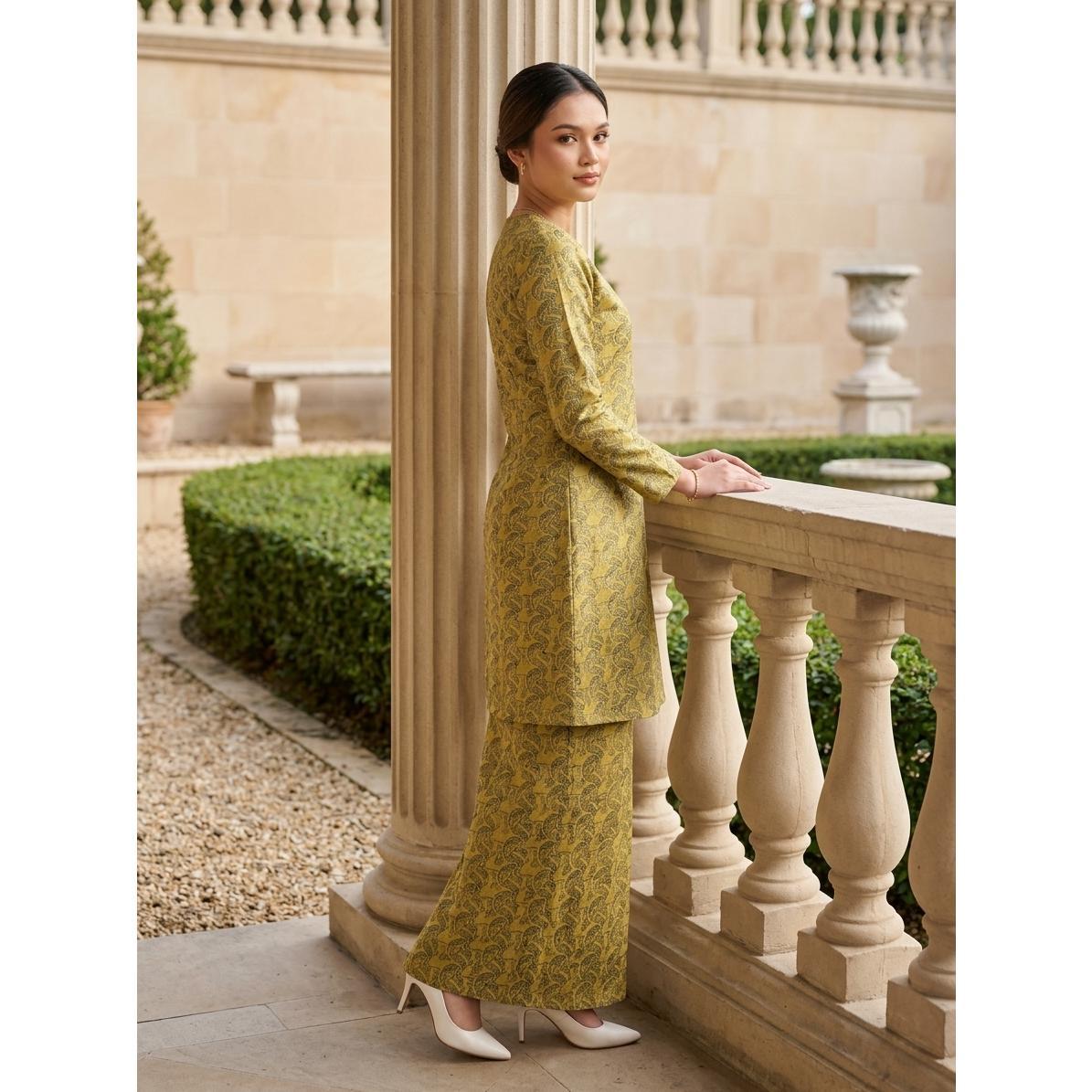 QIRANA Kurung Pahang Pesak Gantung - Vellore Brocade Premium - Office Wear - Fashin Wanita Muslimah
