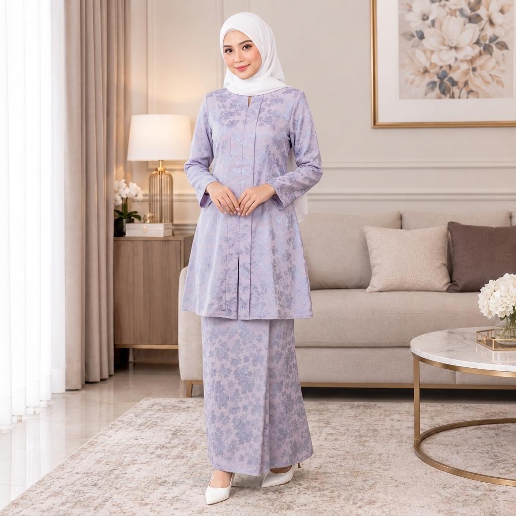 SERI MELATI Kurung Kebarung Kebaya Moden - Vellore Satin Premium - Office Wear - Casual Wear - Fashion Wanita Muslimah