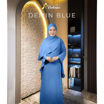 Set Elly Singlet Dress Labuh CEY Soft Cotton Ironless Fashion Wanita Muslimah