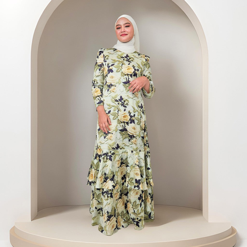 Dress Laura Mango 20D Baju Raya 2025 Fashion Wanita Muslimah