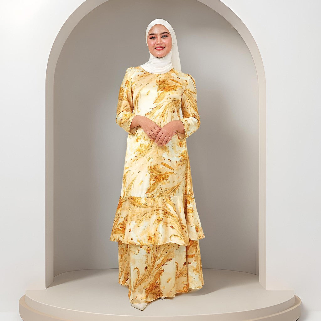 Dress Laura Mango 20D Baju Raya 2025 Fashion Wanita Muslimah