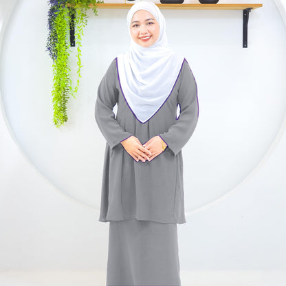 Amanda Kurung Riau Plain Pesak Gantung Pleated Fashion Wanita Muslimah