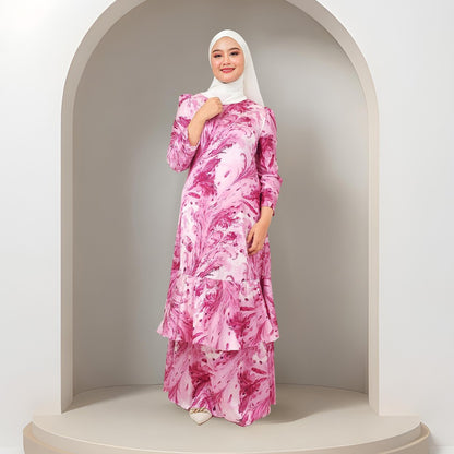 Dress Laura Mango 20D Baju Raya 2025 Fashion Wanita Muslimah