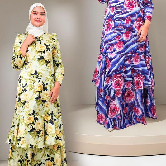 Dress Laura Mango 20D Baju Raya 2025 Fashion Wanita Muslimah