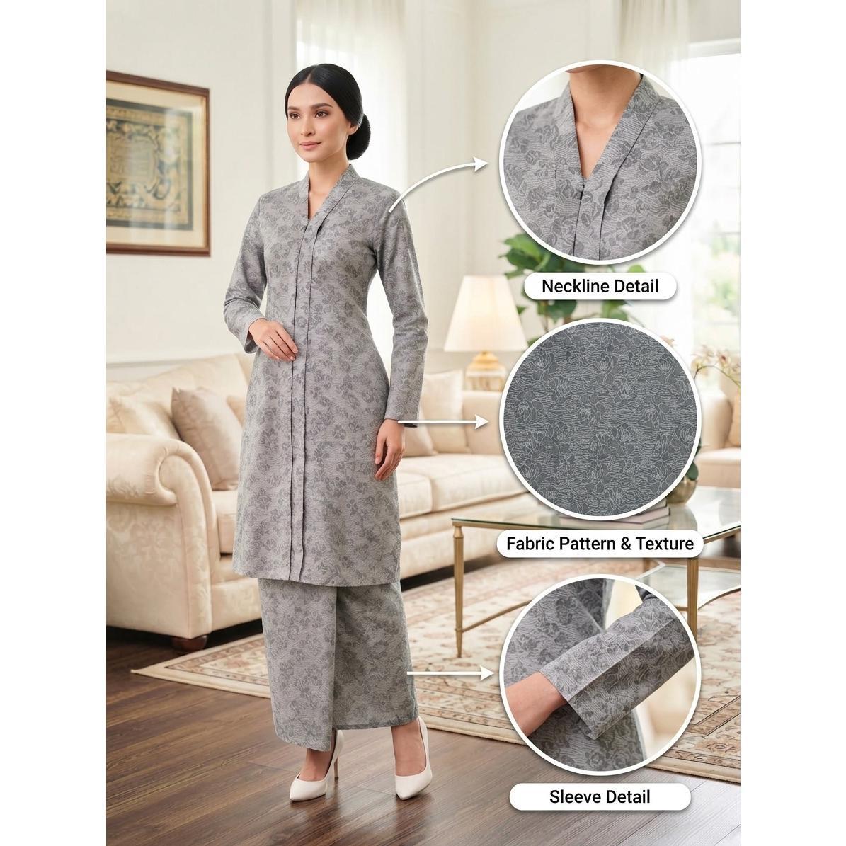 KAMELIA Kurung Kebarung Kebaya Moden - Vellore Brocade Satin Premium - Office Wear - Casual Wear - Fashion Wanita Muslimah