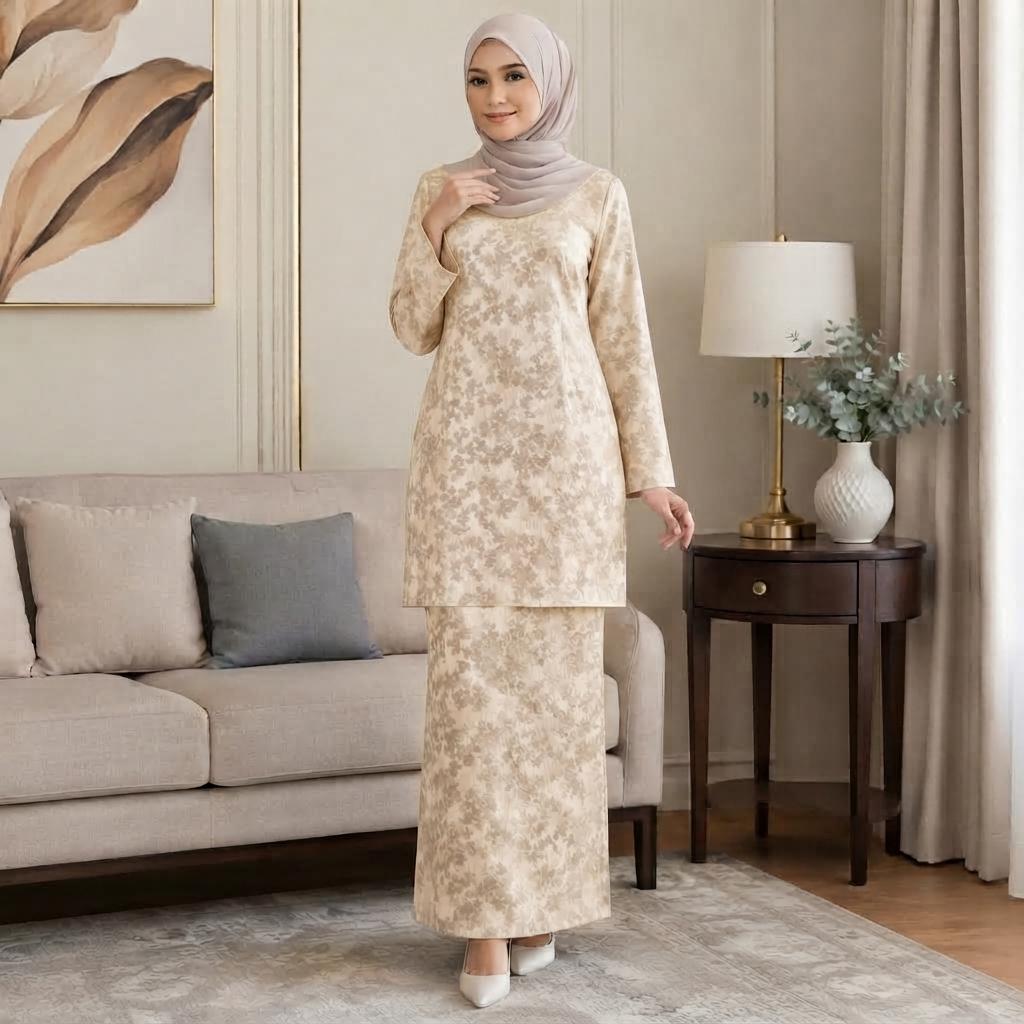 ARABELLA Kurung Moden Elegant Traditional - Vellore Brocade Satin Premium - Office Wear | Casual Wear - Fashion Wanita Muslimah