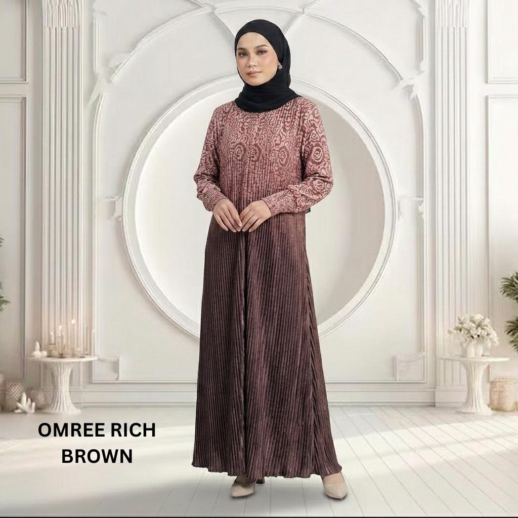 PARISA Jubah Satin Jackquard Pleated Plus Size New Arrival Fashion Wanita Muslimah
