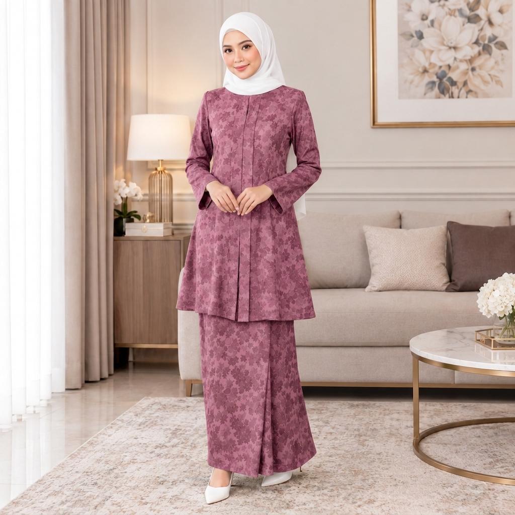 SERI MELATI Kurung Kebarung Kebaya Moden - Vellore Satin Premium - Office Wear - Casual Wear - Fashion Wanita Muslimah