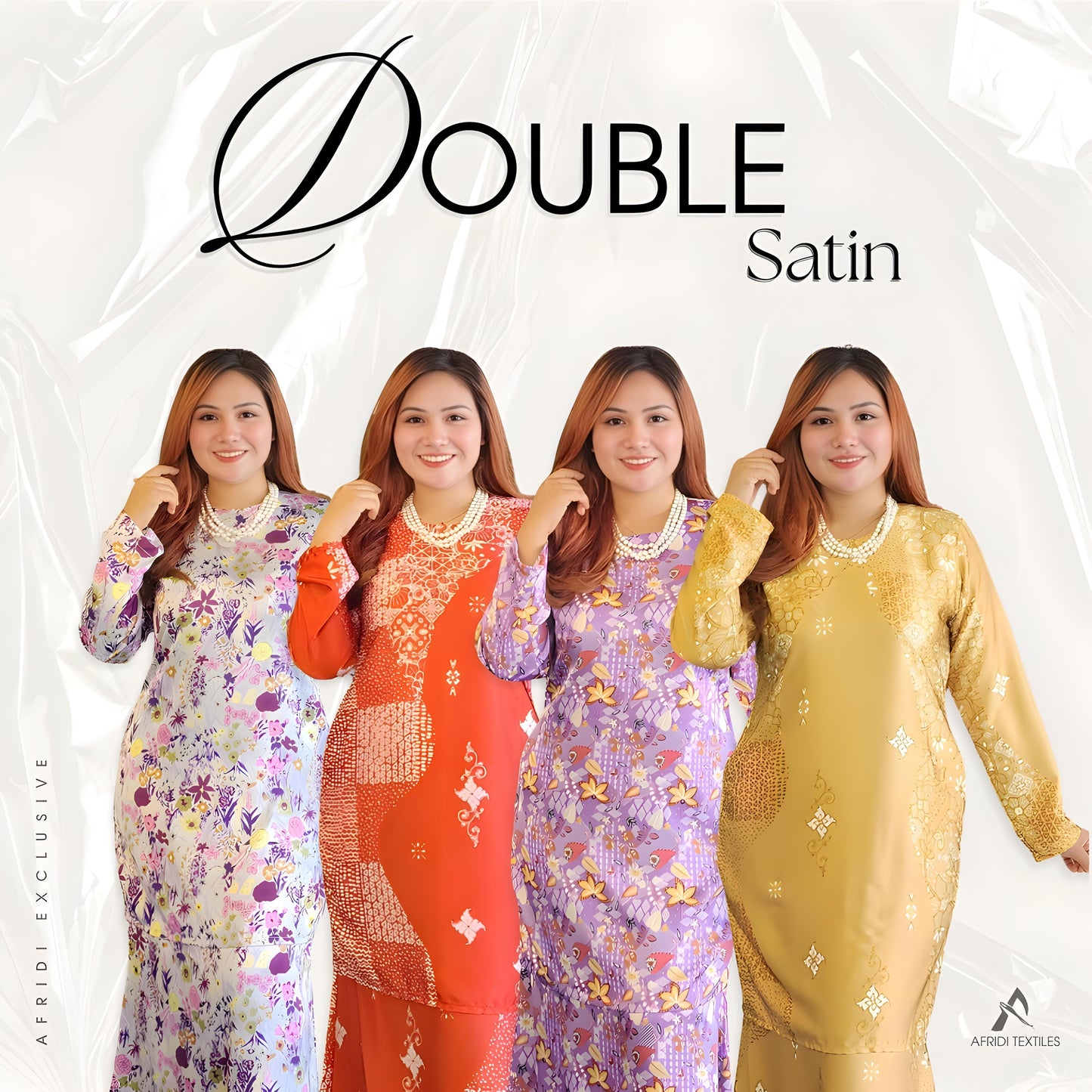 Set Baju Kurung Moden Batik Double Satin Digitel Printed B1