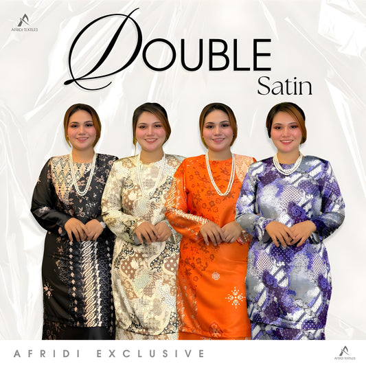 Set Baju Kurung Moden Batik Double Satin Digitel Printed B4