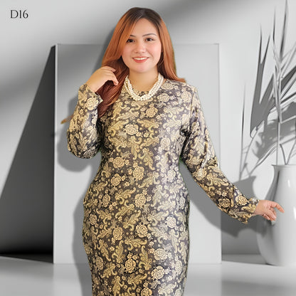 Set Baju Kurung Moden Batik Double Satin Digitel Printed B2