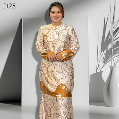 Set Baju Kurung Moden Batik Double Satin Digitel Printed B3