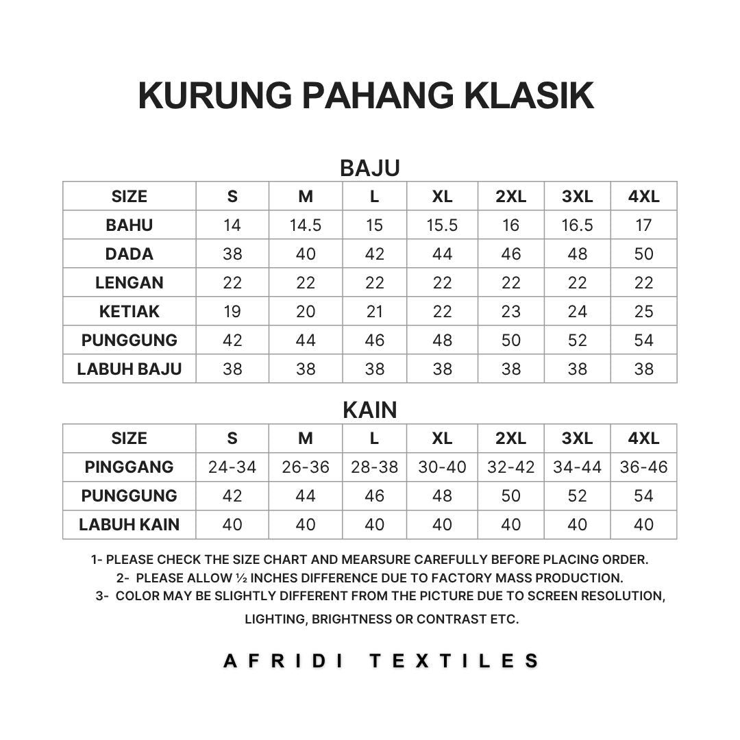 Baju Kurung Pahang Pesak Plain Cotton Crepe Ironless (Navy Blue)