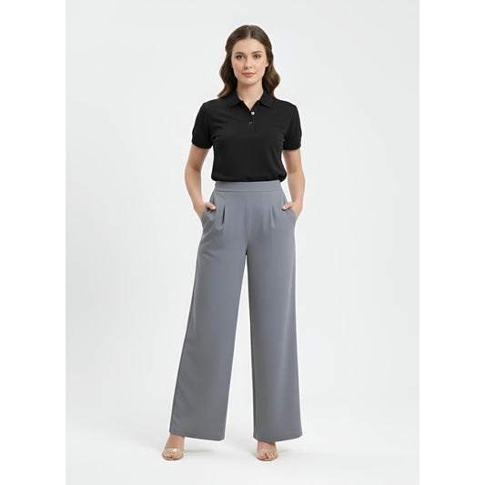Palazo Wide Leg Pants Peacock Premium (Silver)