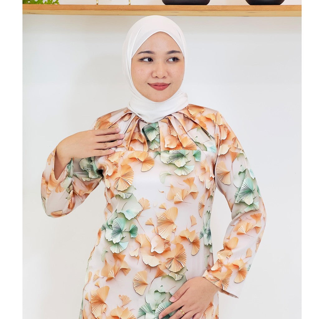 Set Baju Kurung Moden Kolar Kain Kipas Mango 20D Viral Raya 2025 Fashion Wanita Muslimah 2