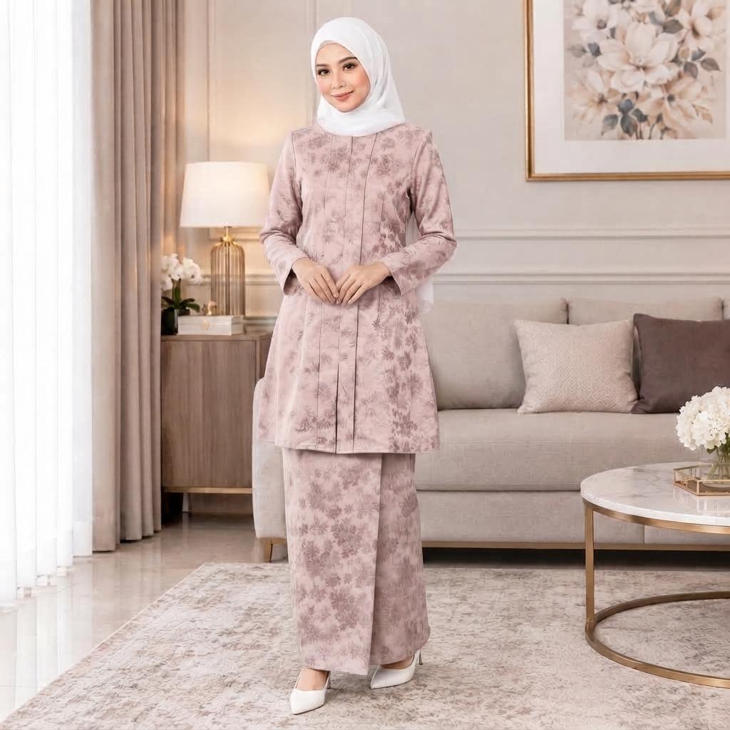 SERI MELATI Kurung Kebarung Kebaya Moden - Vellore Satin Premium - Office Wear - Casual Wear - Fashion Wanita Muslimah