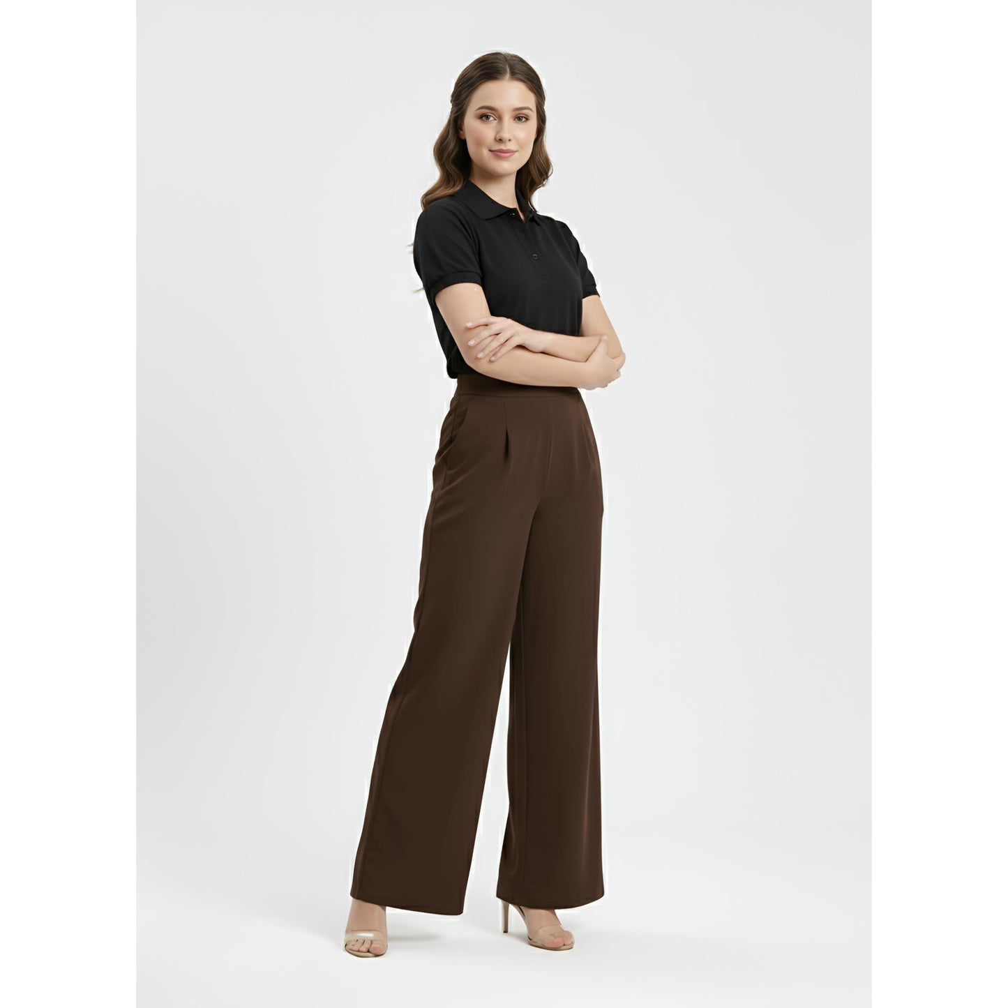 Palazo Wide Leg Pants Peacock Premium (Maroon)
