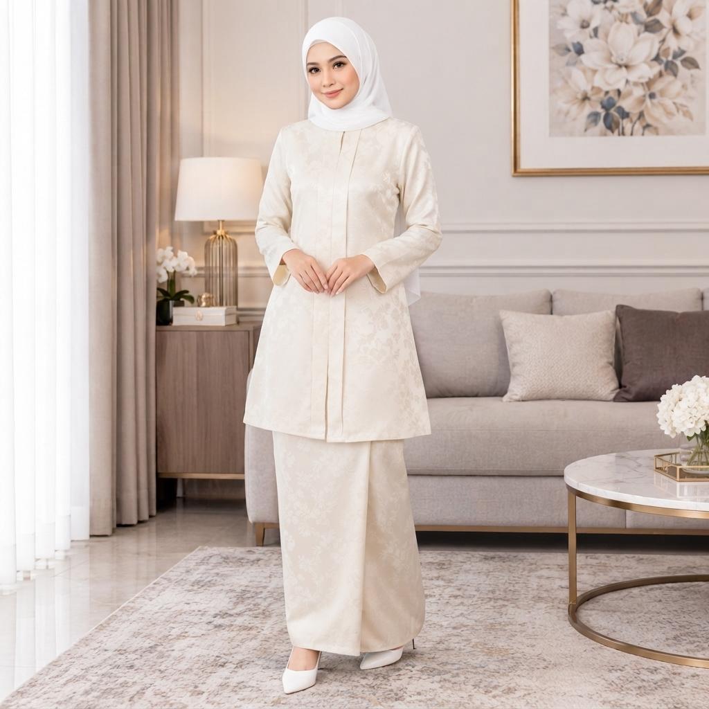 SERI MELATI Kurung Kebarung Kebaya Moden - Vellore Satin Premium - Office Wear - Casual Wear - Fashion Wanita Muslimah