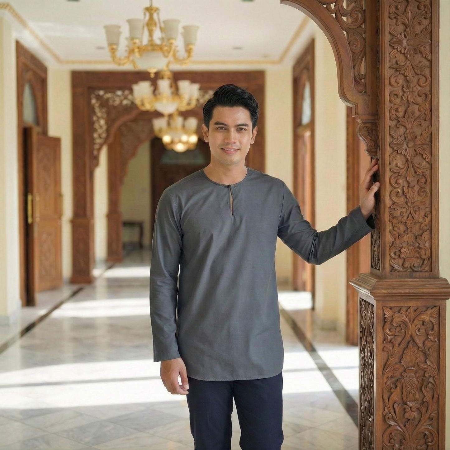 Kurta Adult Long Sleeve Osaka Cotton (Grey)