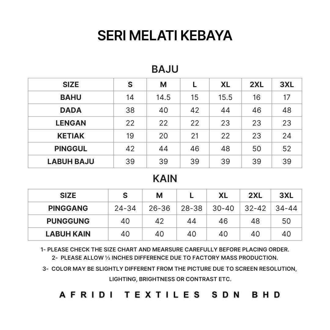 SERI MELATI Kurung Kebarung Kebaya Moden - Vellore Satin Premium - Office Wear - Casual Wear - Fashion Wanita Muslimah