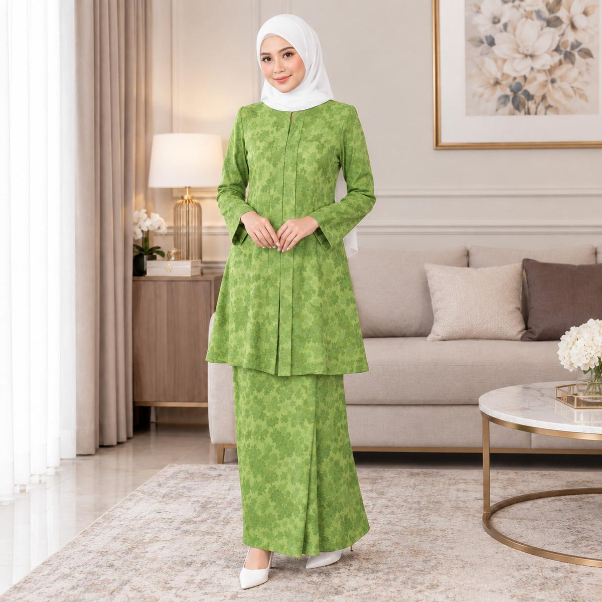 SERI MELATI Kurung Kebarung Kebaya Moden - Vellore Satin Premium - Office Wear - Casual Wear - Fashion Wanita Muslimah