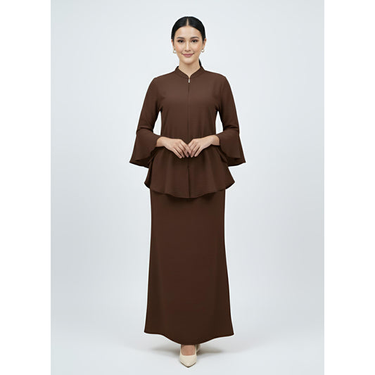 Kebaya Tunic Kolar Mocha, Baju Kebaya Casual dan Elegant