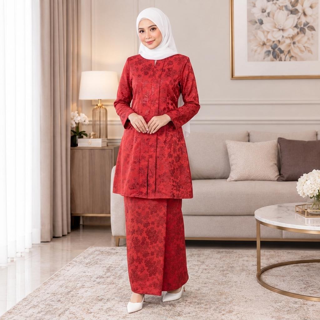 SERI MELATI Kurung Kebarung Kebaya Moden - Vellore Satin Premium - Office Wear - Casual Wear - Fashion Wanita Muslimah
