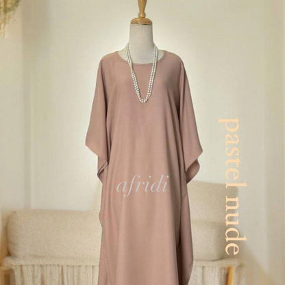 Kaftan Liona Plain Como Premium Baju Wanita Lengan Panjang Casual