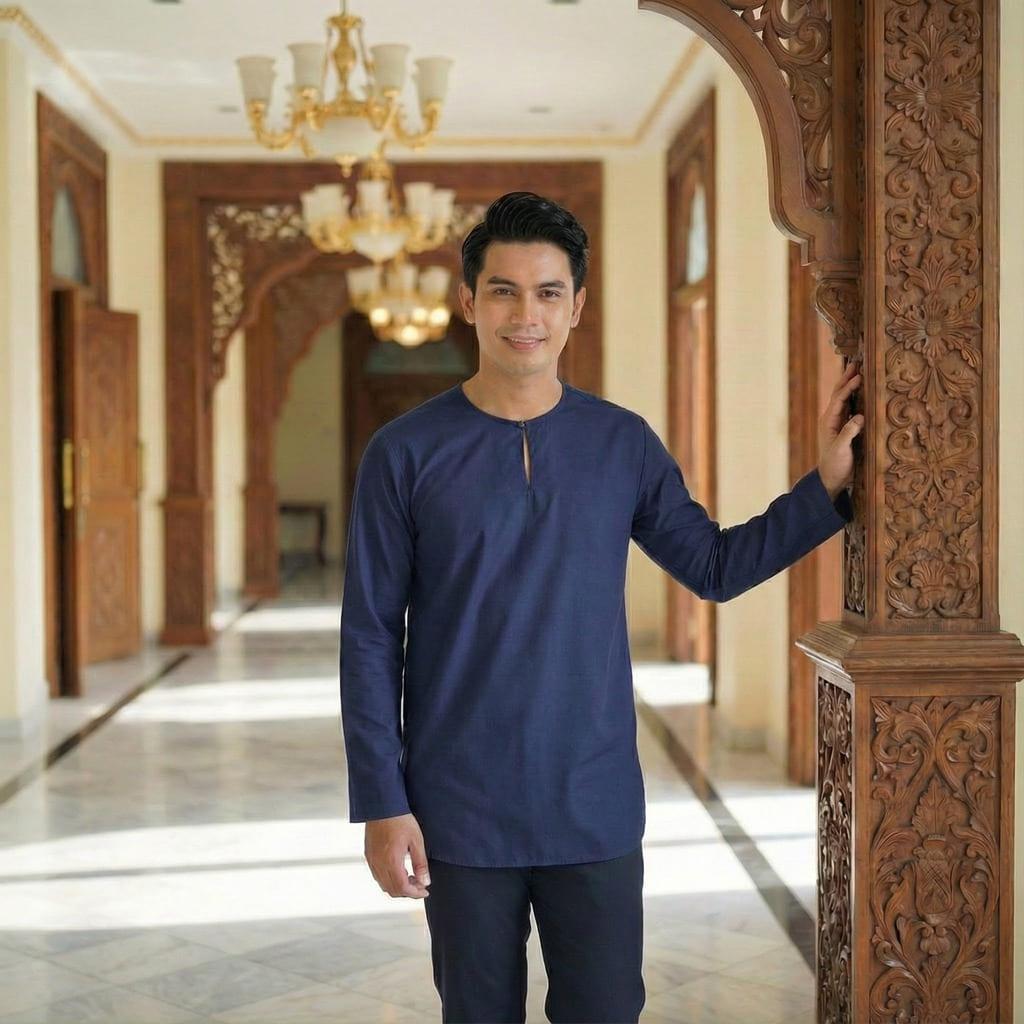 Kurta Adult Long Sleeve Osaka Cotton (Navy Blue)