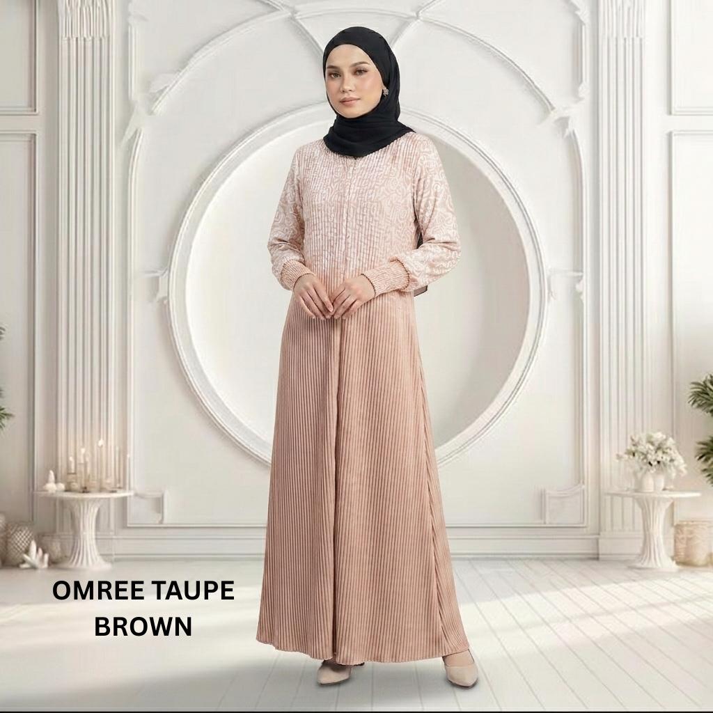 PARISA Jubah Satin Jackquard Pleated Plus Size New Arrival Fashion Wanita Muslimah