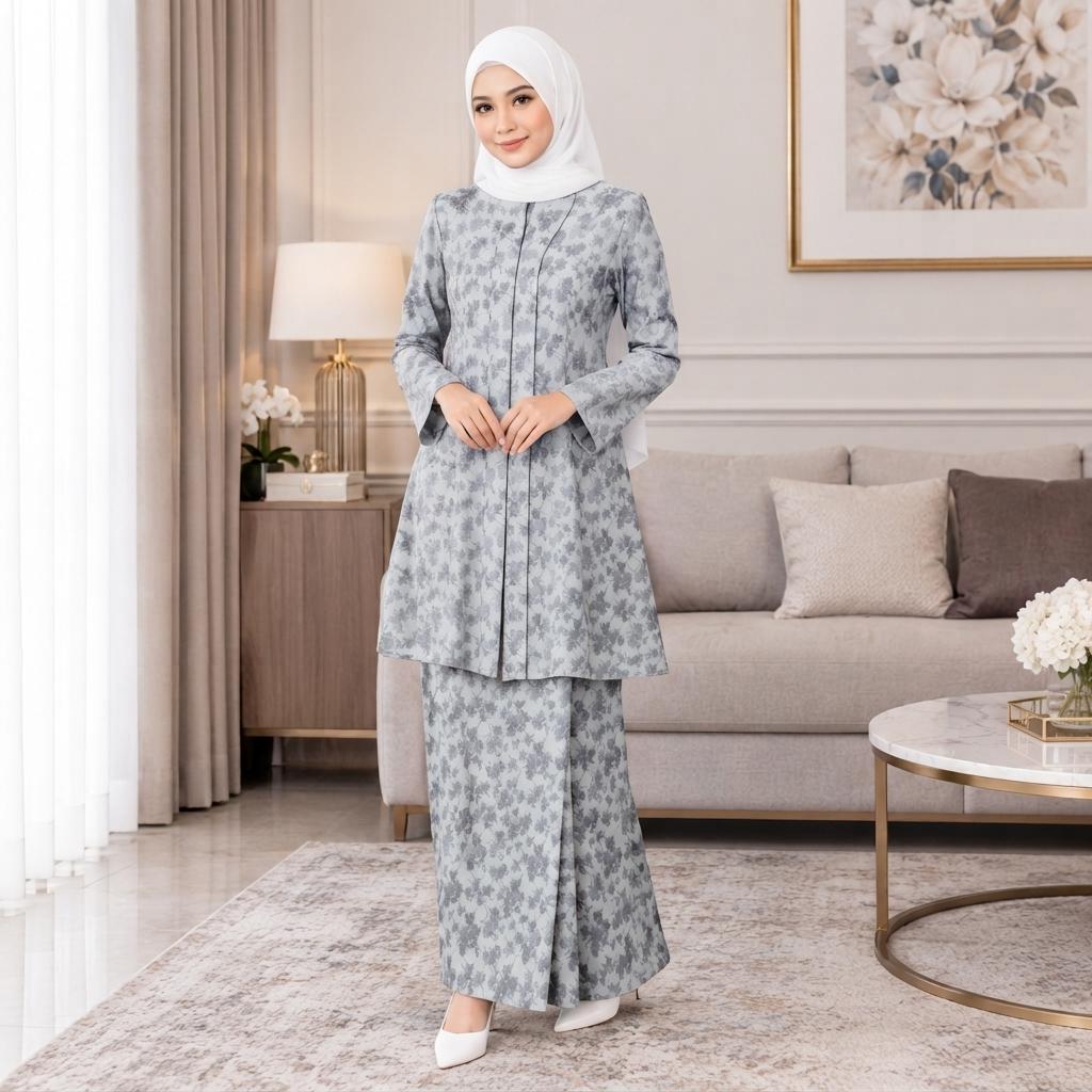 SERI MELATI Kurung Kebarung Kebaya Moden - Vellore Satin Premium - Office Wear - Casual Wear - Fashion Wanita Muslimah