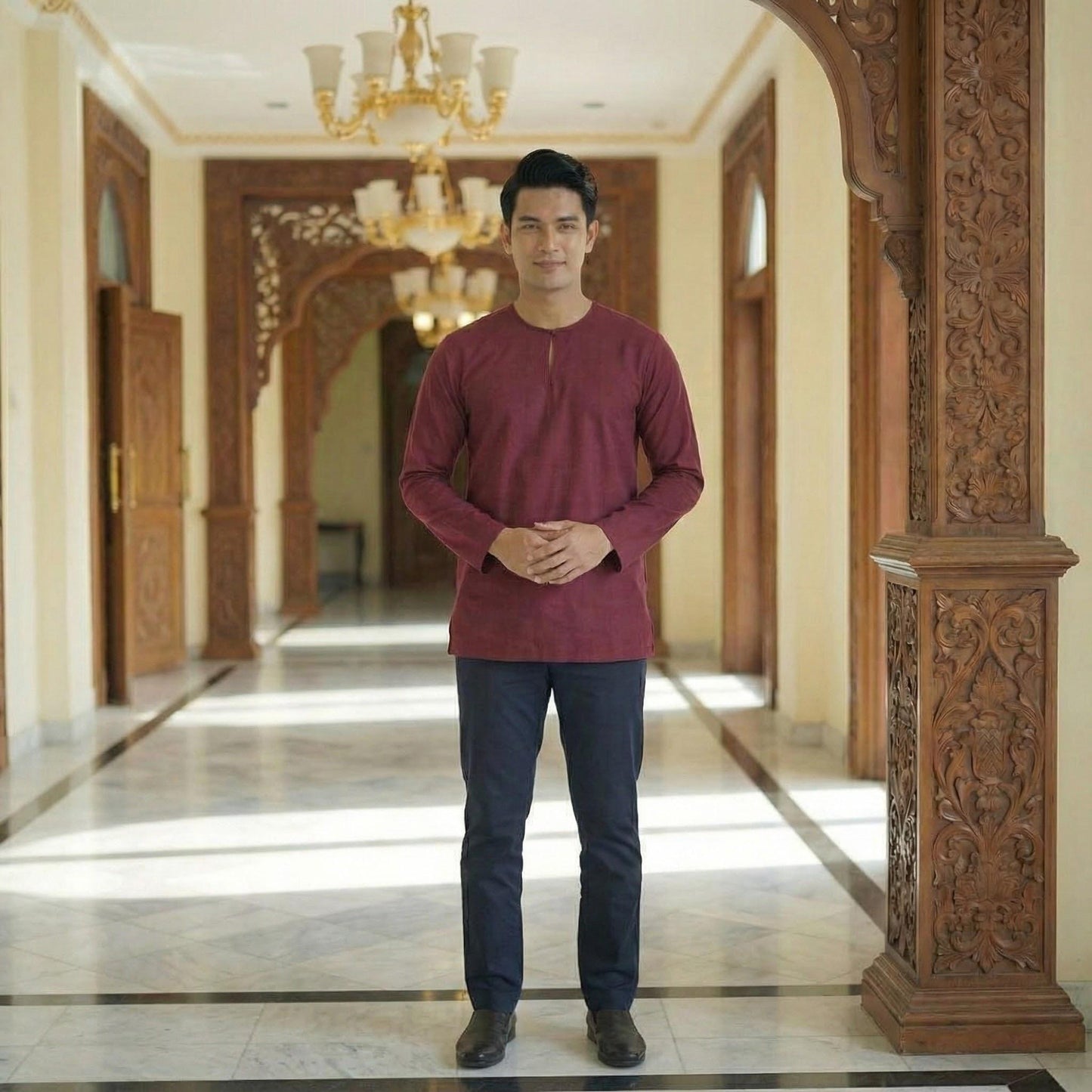 Kurta Adult Long Sleeve Osaka Cotton (Blue Black)