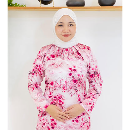 Set Baju Kurung Moden Kolar Kain Kipas Mango 20D Raya 2025 Fashion Wanita Muslimah 1