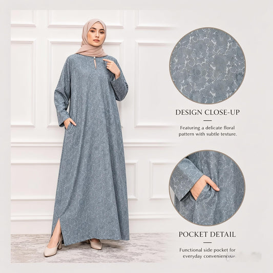 Serena Jubah 3D - GREY